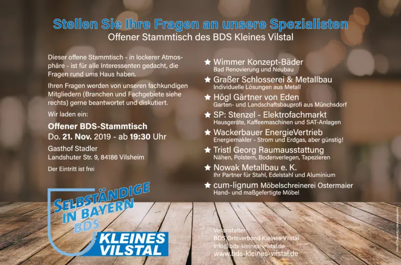 BDS Kleines Vilstal - Offener Stammtisch 2019 © Foto: peppUP.de